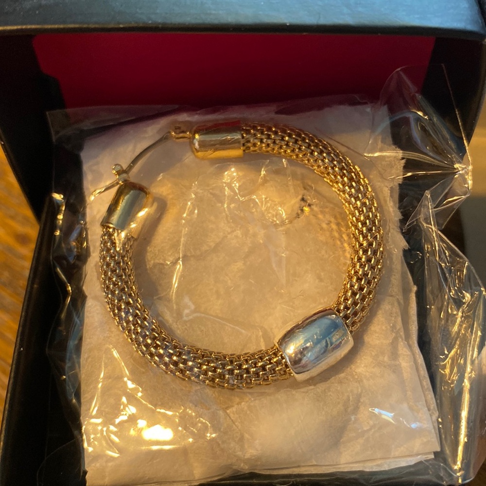 Avon pinnacle mesh hoop earrings